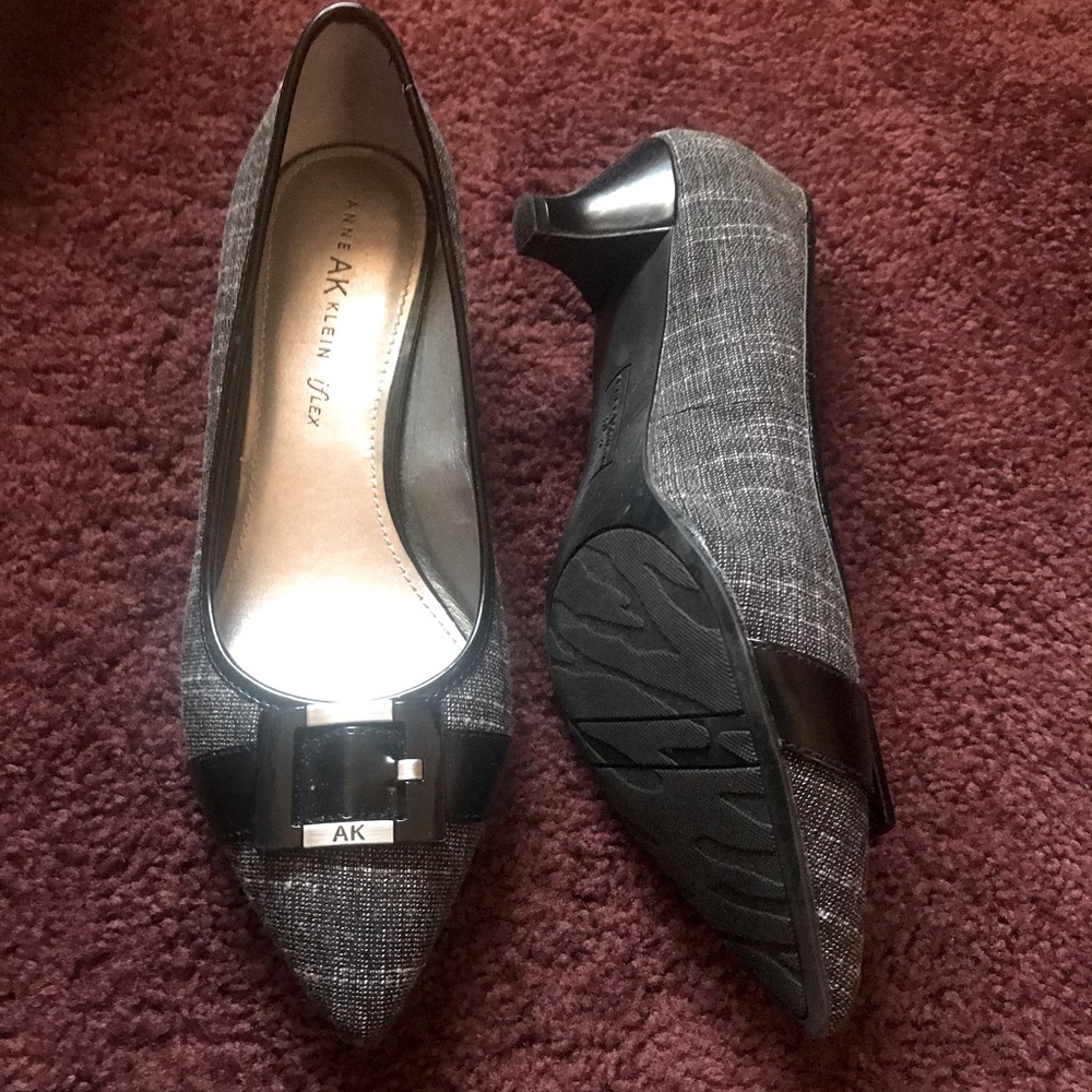 Anne Klein Dress Shoes-Black & Grey plaid